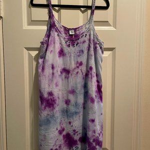 Purple and Blue Floral Hawaiian Dress (L)